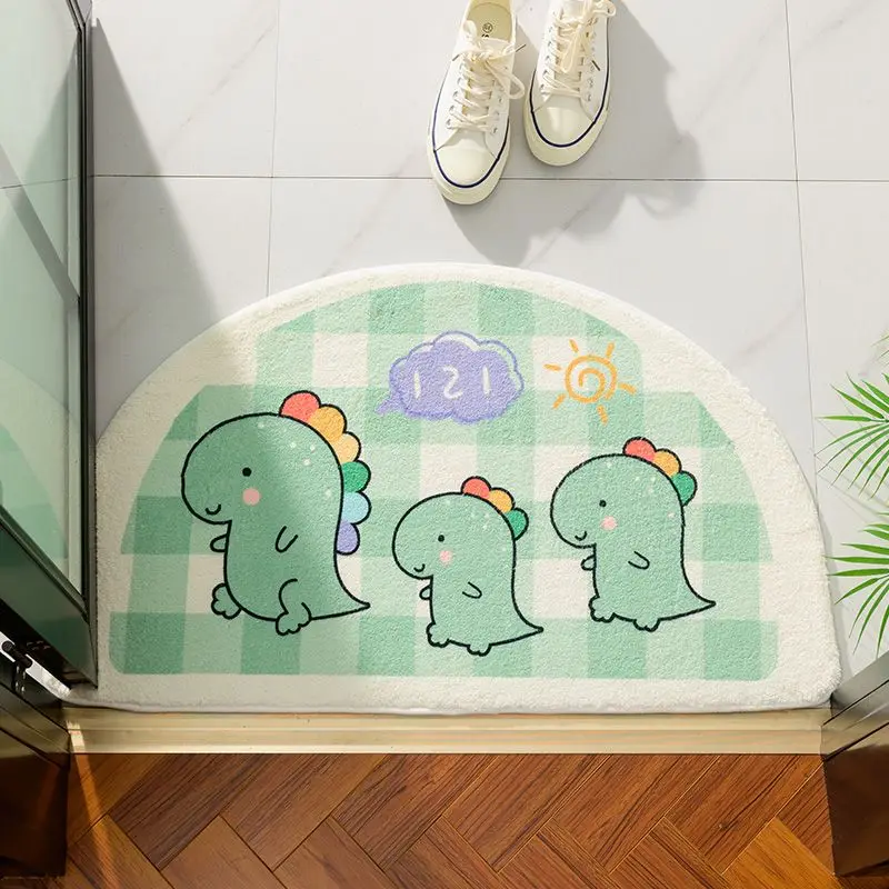 Semicircular Cartoon Door Mat Welcome Entrance Rugs for Home Small Carpet for Bedroom Bathroom Floor Doormats Non-Slip Pet Pads