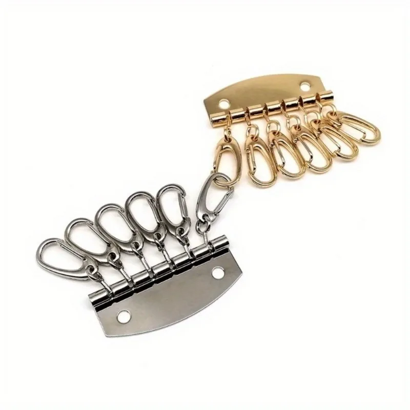 1PC Key Holder Wallet Key Row Key Chain 6 Hooks Handmade Leather Craft Hardware DIY Accessories