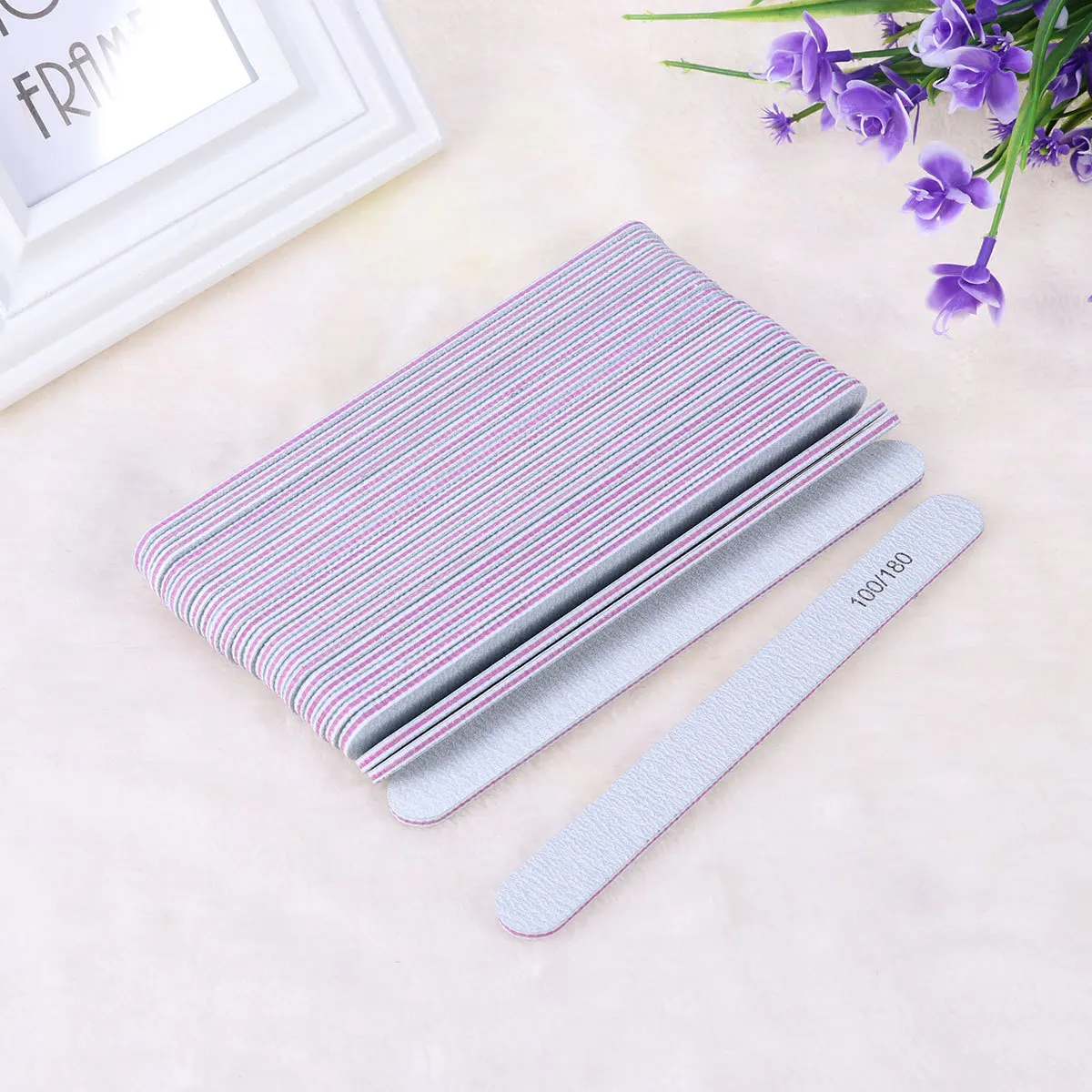 25 Stuks Dubbele Frosted Nagelvijl Gepolijst Bar Manicure Tool Voor Vrouwen Meisjes Chic Vormgeven Smoothing Natuurlijke Kunstnagels salon Gebruik