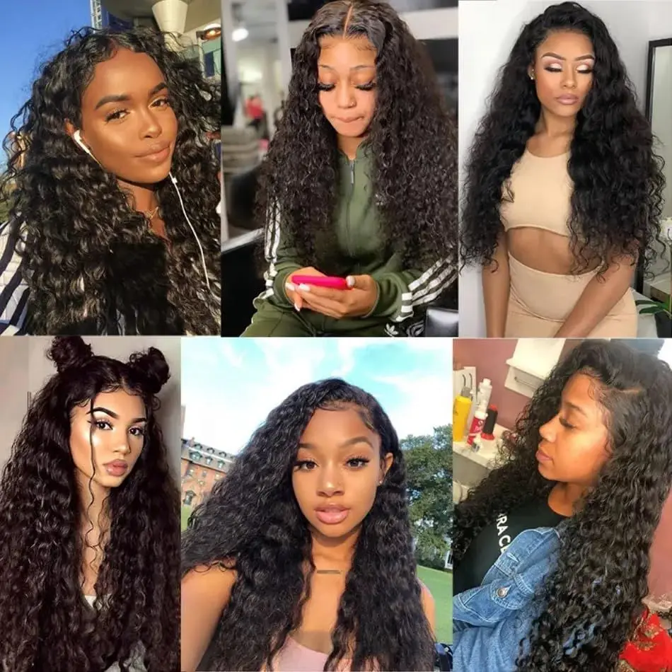 Extensions de Cheveux Naturels Bouclés Deep Wave pour Femme, 8 Pièces, 120 g/ensemble 18 Clips