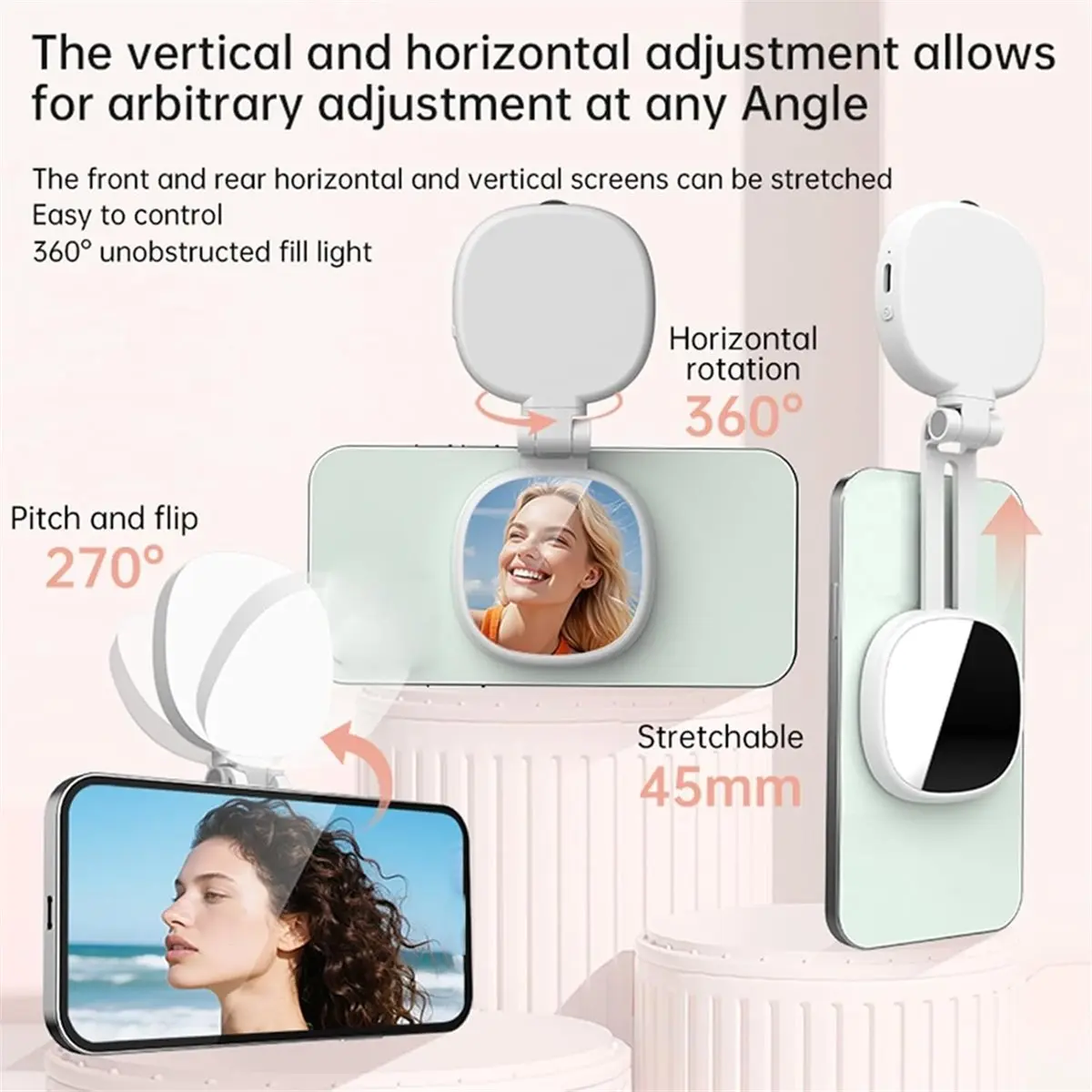 Luz para Selfies M05K, Luz Magnética de Belleza para Teléfono, Anillo de Luz LED 360 para Selfies, Luz de Relleno para Fotografía de Selfies A