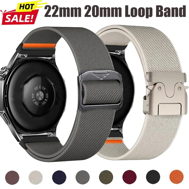 22mm 20mm Nylonarmband für Samsung Galaxy Watch 7/6/5/4/3/Gear S3 Schlaufenband für Huawei Watch GT4 GT3 2 Pro/Amazfit GTR 4/GTS