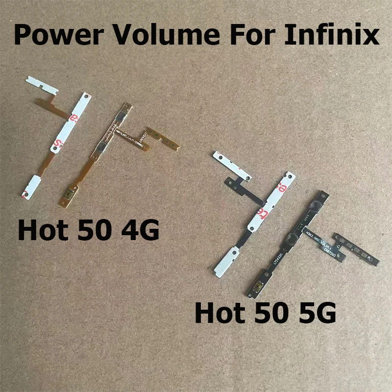Power On Off Button Volume Switch Key Control Flex Cable For Infinix Hot 50 4G 5G Ribbon Repair Part X6882 X6720