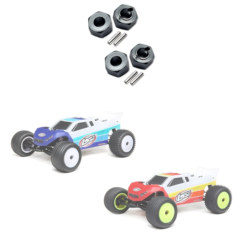 Combinatore adattatore mozzo esagonale ruota in metallo 4 pezzi per LOSI 1/18 Mini-T 2.0 2WD Stadium Truck RC Car Parti di aggiornamento