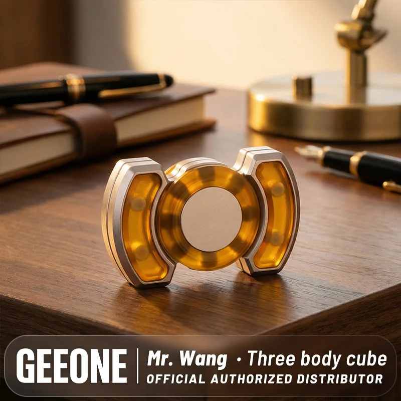 Mr. Wang Three Body Cube MultiFidget Spinner Haptic Coin Telegram Clip Portable Stress Relief Toys EDC In Stock Original