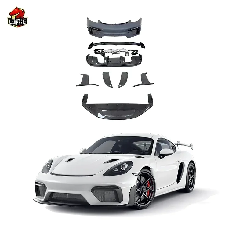 Upgrade to GT4 RS-Style Body Kit for Porsche 718 Bodykit with Front Bumper Rear bumper Spoiler