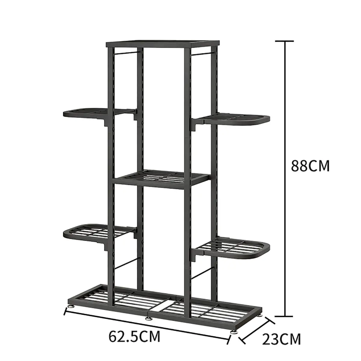 5-Tier Metal Plant Stand, Indoor Corner Shelf for Multiple Plants, Heavy-Duty Steel Flower Pot Holder with Stable Base for Living Room Balcony Patio