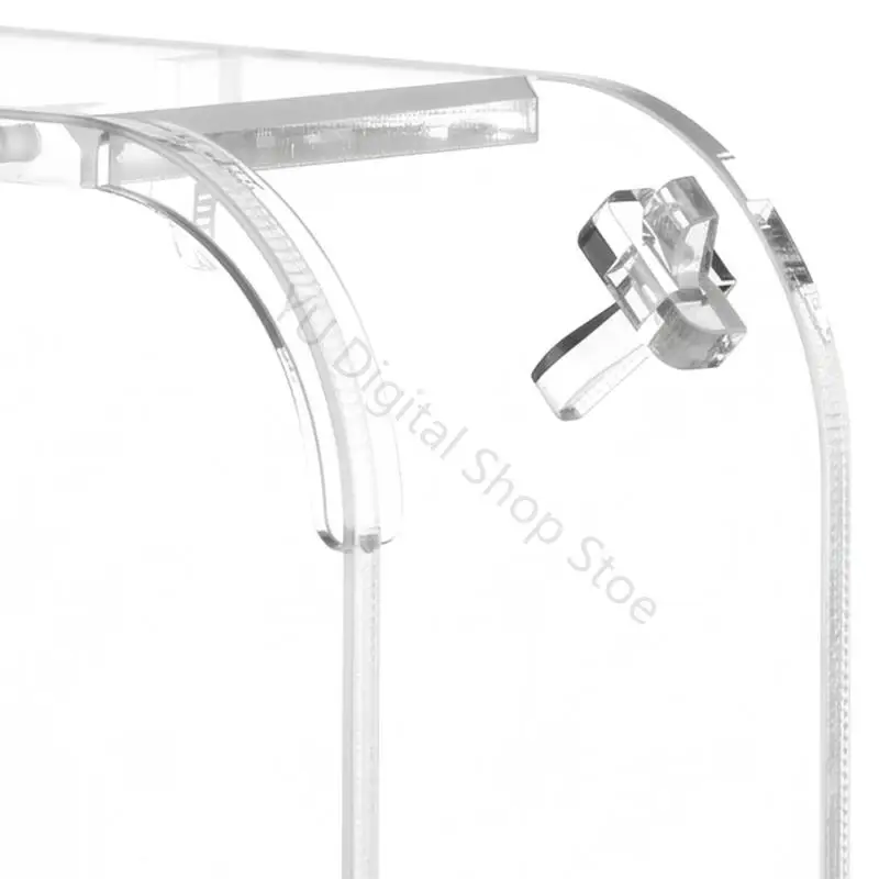 96BA Klarer Acryl-Schreibtischhalter mit Stützfuß und Montagematerial, Standgehäuse für kleine Computeranzeige auf dem – Detail 4