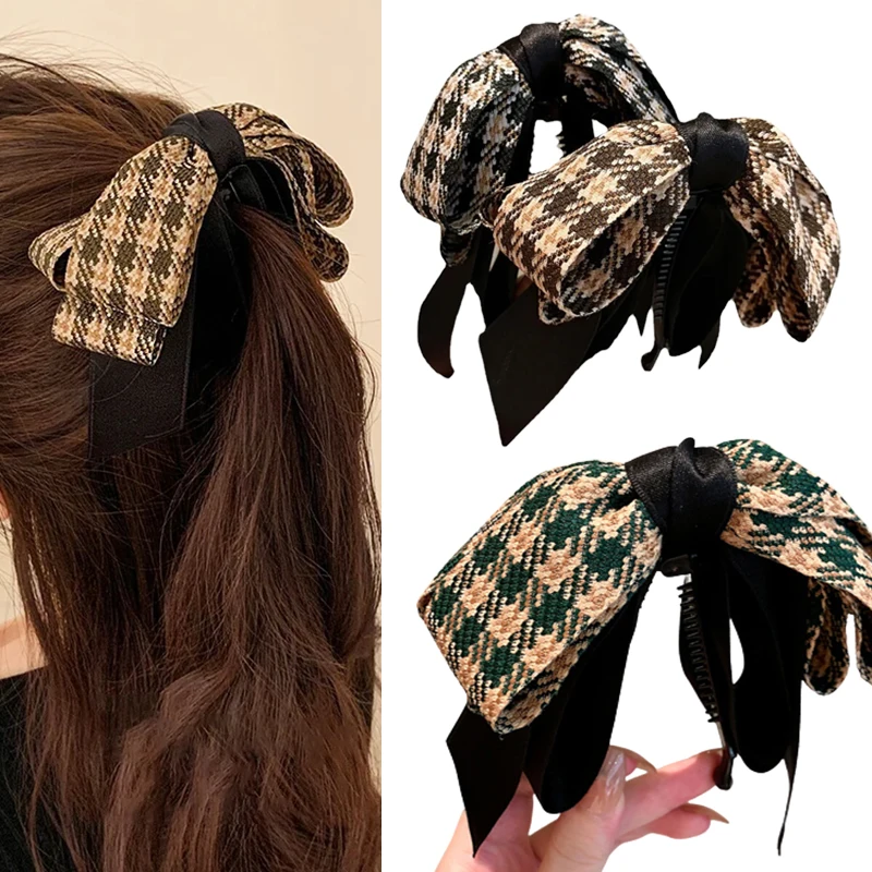 New Ribbon Bow Banana Clip Cute Hair Pins Barrette Women Hair Accessories Fashion Elegant Hair Claw Princess Hairstyle