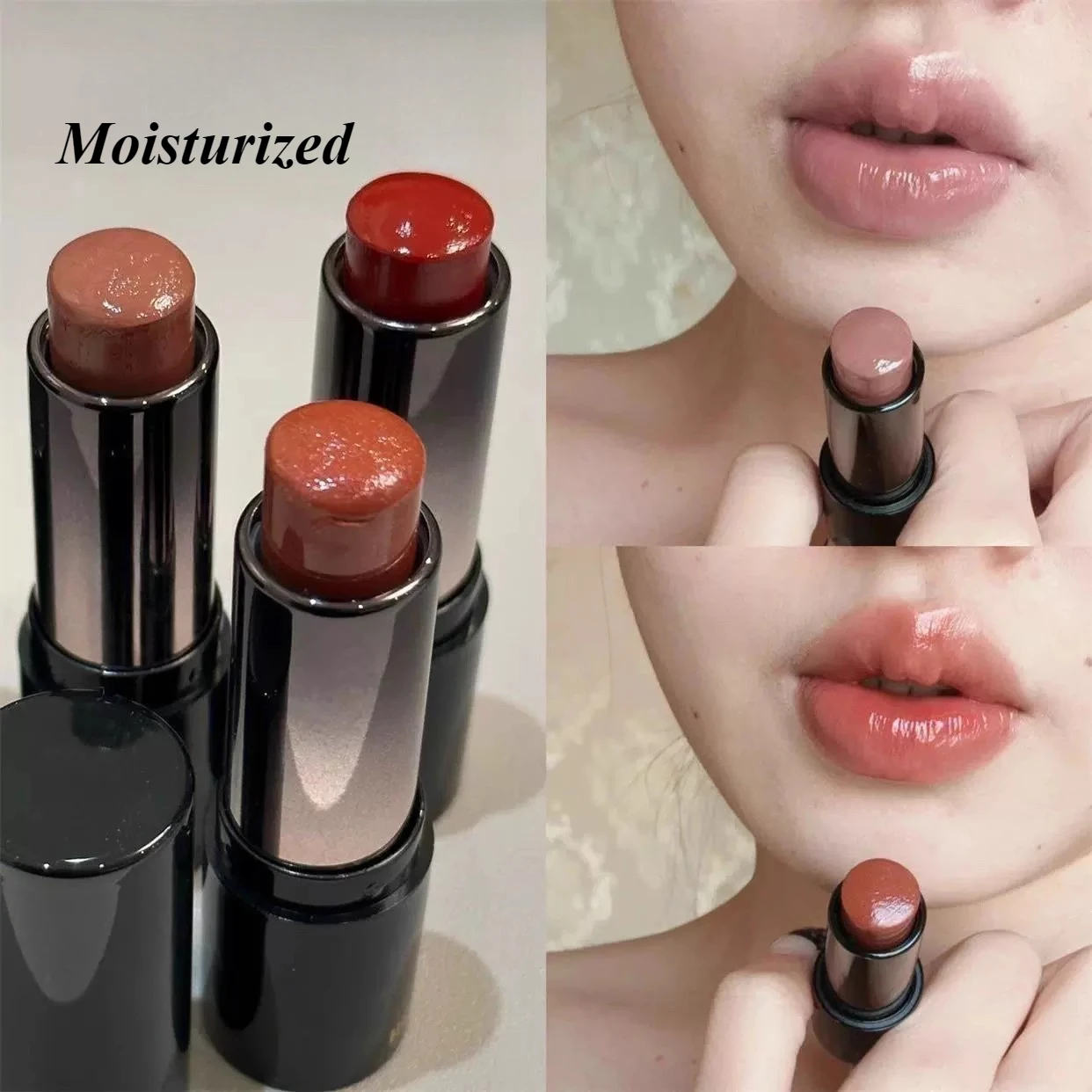 보습 솔리드 립글로스 소프트 립스틱 수분광택 보습밤 시어 틴트 샤인 & 글로우 피니쉬, 한국 메이크업