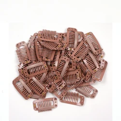 Pinzas para el pelo de 32mm para mujer, Clip a presión para extensiones de cabello, peine de Peluca de Metal, 24 unidades