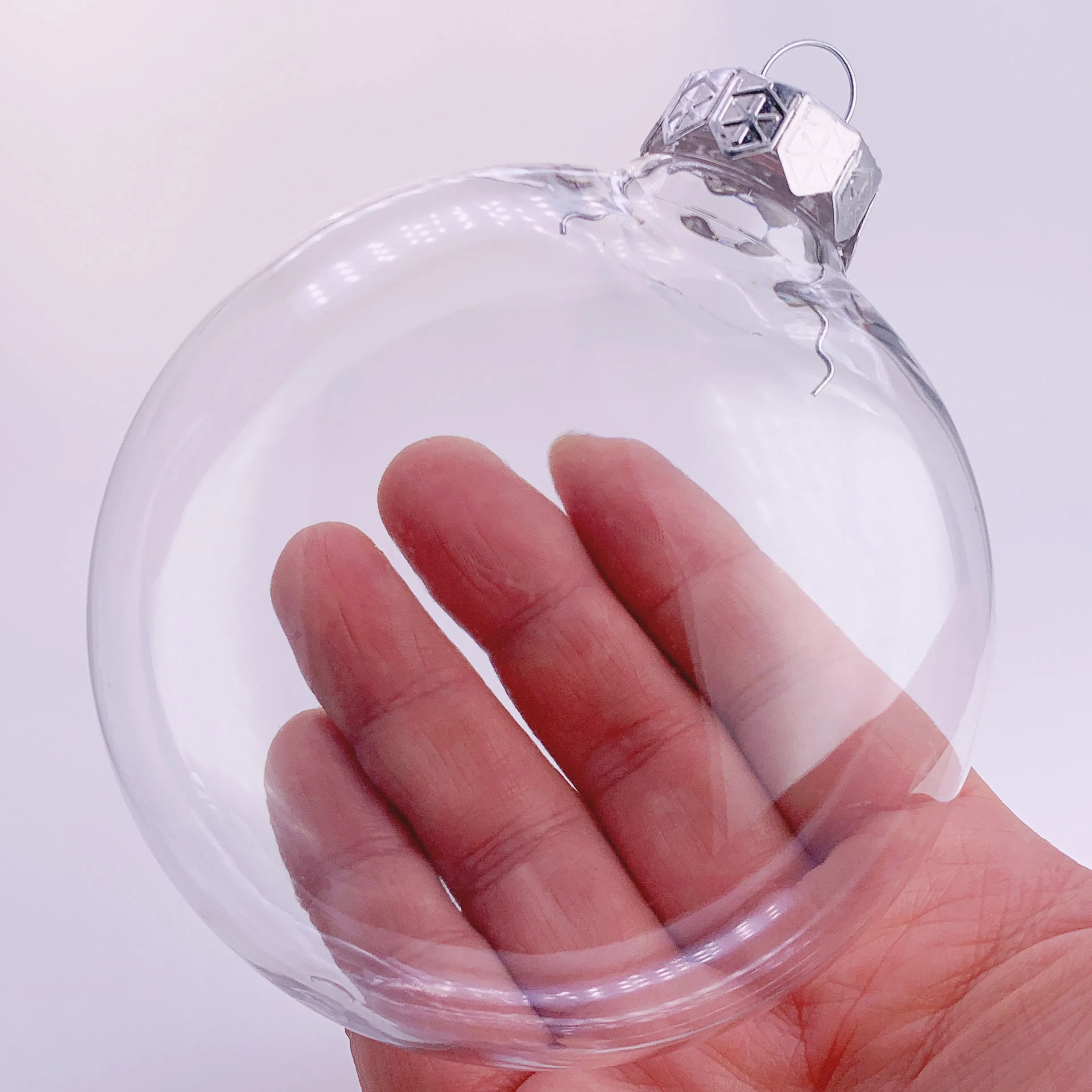 6 Pieces x DIY Paintable Shatterproof Transparent Home Christmas Decoration Disc Ornament, Plastic Oval Ball