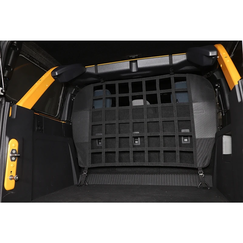 Car Trunk Isolation Net Storage Bag Organizer For Ford Bronco 2021 2022 4-Door Interior Accessories, Black