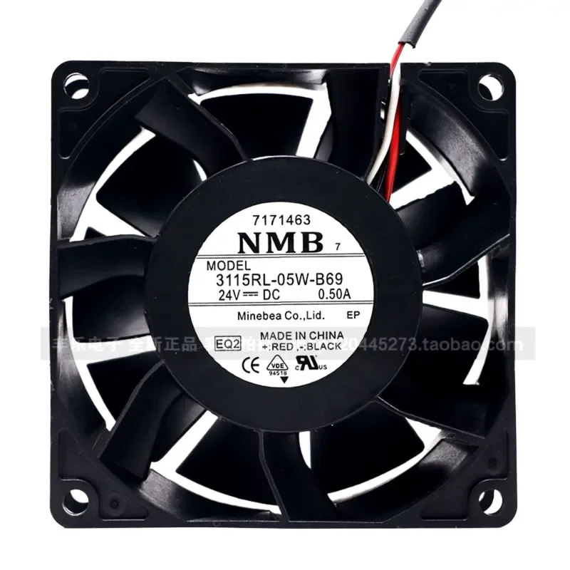 for NMB 3115RL-05W-B69 B60 8038 24V 8cm Cooling Fan for Schneider Inverter Original New