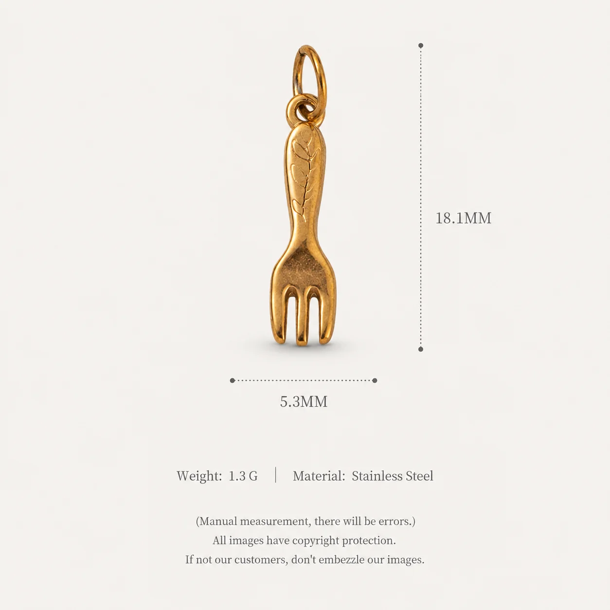Edelstahl Modischer Einfacher Eleganter Bart Wei Hua Keks Schlüsselanhänger DIY Anhänger Charms Schmuckherstellung – Detail 5