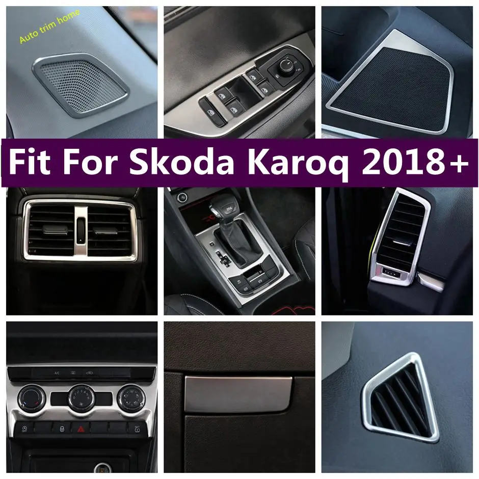 

For Skoda Karoq 2018 - 2022 Window Lift Switch Button / Gear Shift Box / Speaker / Air Conditioning Outlet AC Vent Cover Trim