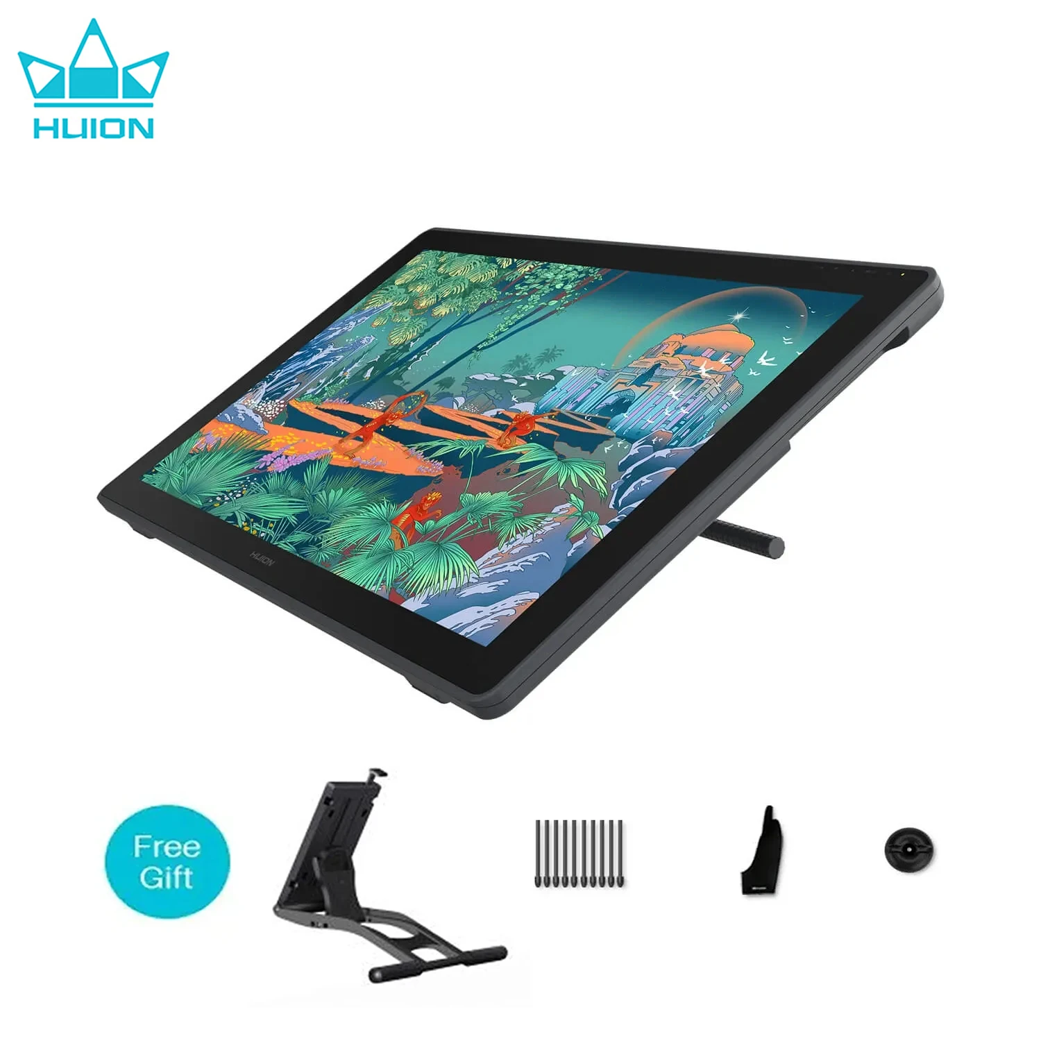 

Графический планшет Huion Kamvas 24, 23,8-дюймовый монитор, экран 2,5K, антибликовая стеклянная пленка, ручка-дисплей с подставкой, поддержка ПК Android