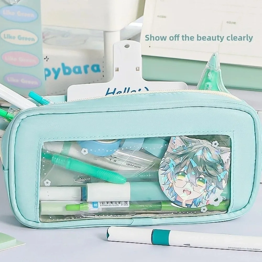 PVC Y2K Stationery Bag Flower Desktop Storage Korean Style Pencil Case Cosmetics Card Pen Ins Style Cloth PVC Pencil Pouch