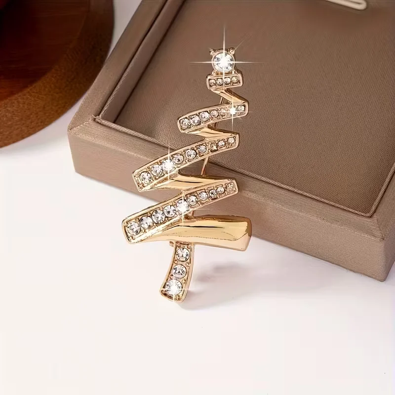 Ladies' Elegant Christmas Tree Brooch - A Multi-Functional and Fashionable Accessory, Perfect for Parties and Gift-Giving