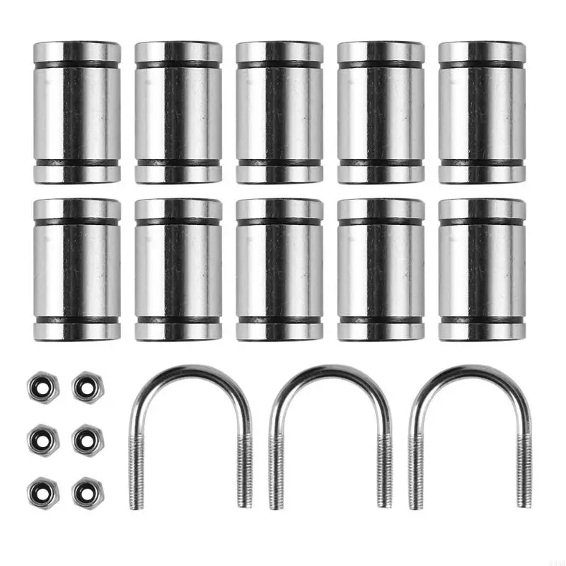 

634a 10pcs LM8UU Линейные шариковые подшипники, длиной 24 мм с резиновым уплотнением и набор U-обработков