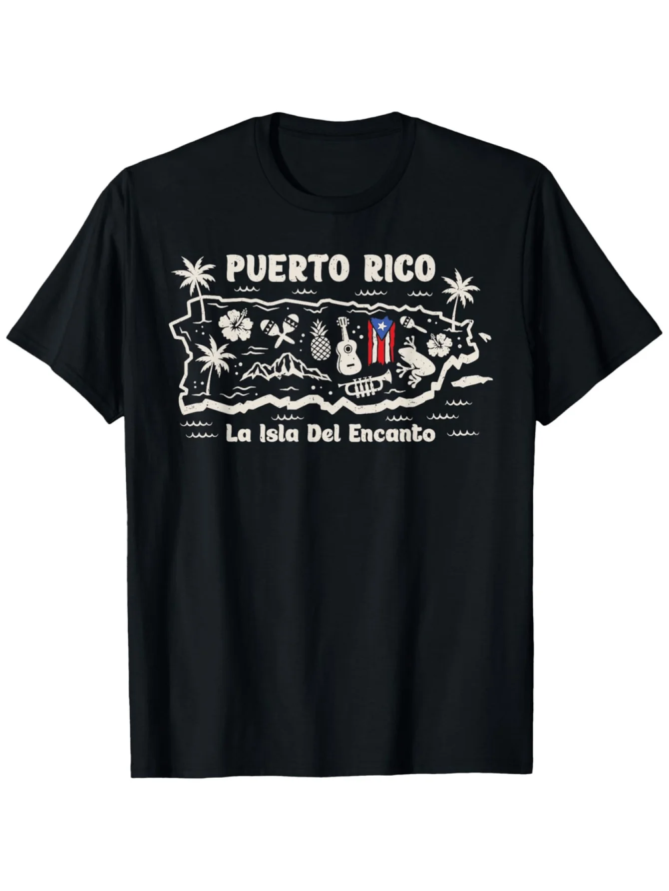 Puerto Rico La Isla del Encanto Puerto Rican Flag Retro T Shirt