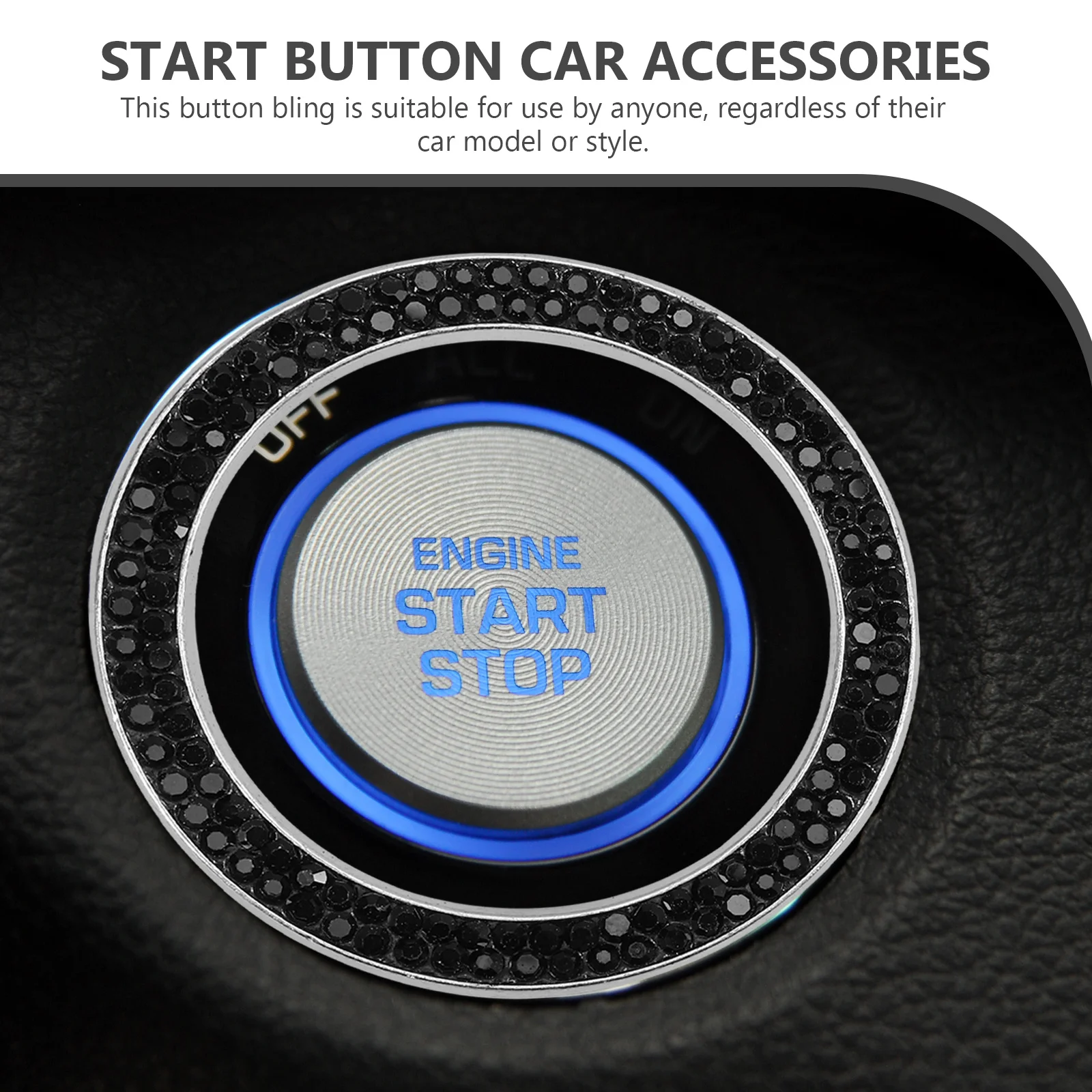 

1Pair Push to Start Button Cover Rhinestone Engine Start Decoration Ring Car Accessories Interior Decor Car Accessories