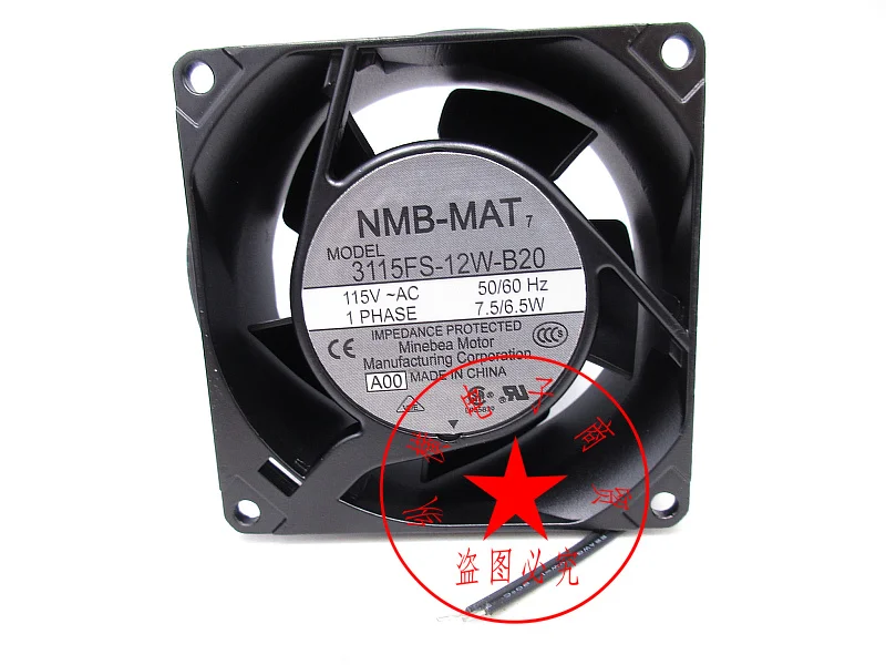 NMB 3115FS-12W-B20 A00 AC 115V 7.5/6.5W 80x80x38mm Server Cooling Fan