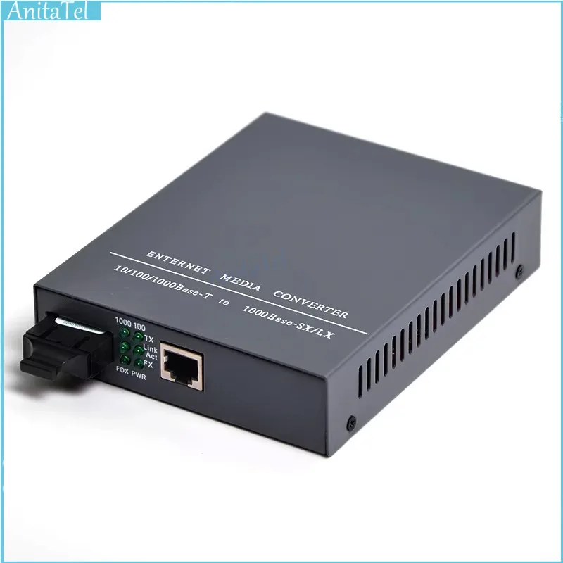 

10/100/1000Mbps HTB-GS-03 Gigabit Optical Media Converter Singlemode Dual Fiber SC Port 20KM Internal Power Supply