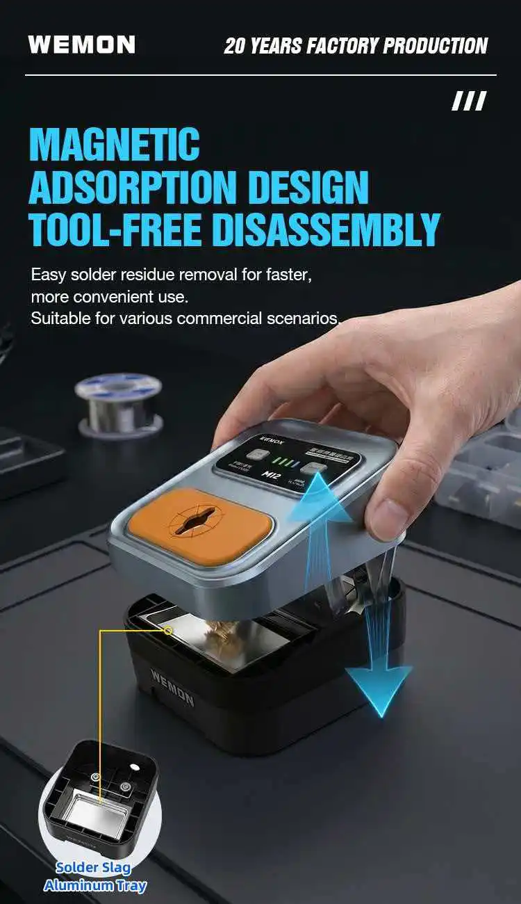 WEMON Intelligent Soldering Iron Tip Cleaning Machine Automatic Welding Tip Quick Cleaning Tool for Motherboard Chip Repair