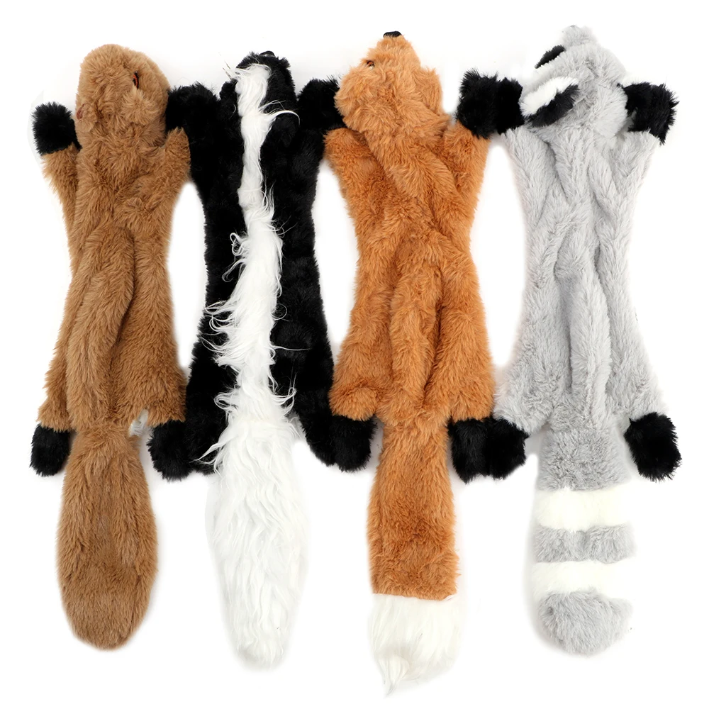 Dog Toys Squeaky Whistling Involved Squirrel Squeak Pet Squirrel Raccoon Fox Skunk Animal Plush Toy New Cute Plush Toys