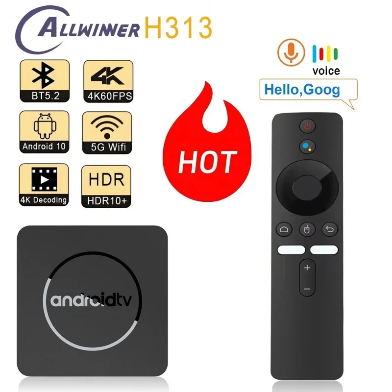 

Q96 ATV Smart TV Box Android 10 BT5.2 All winner H313 iptv 2 GB16GB Dual Wifi 4G 5G Voice Assistant 4K PK Q1 Set Top Box