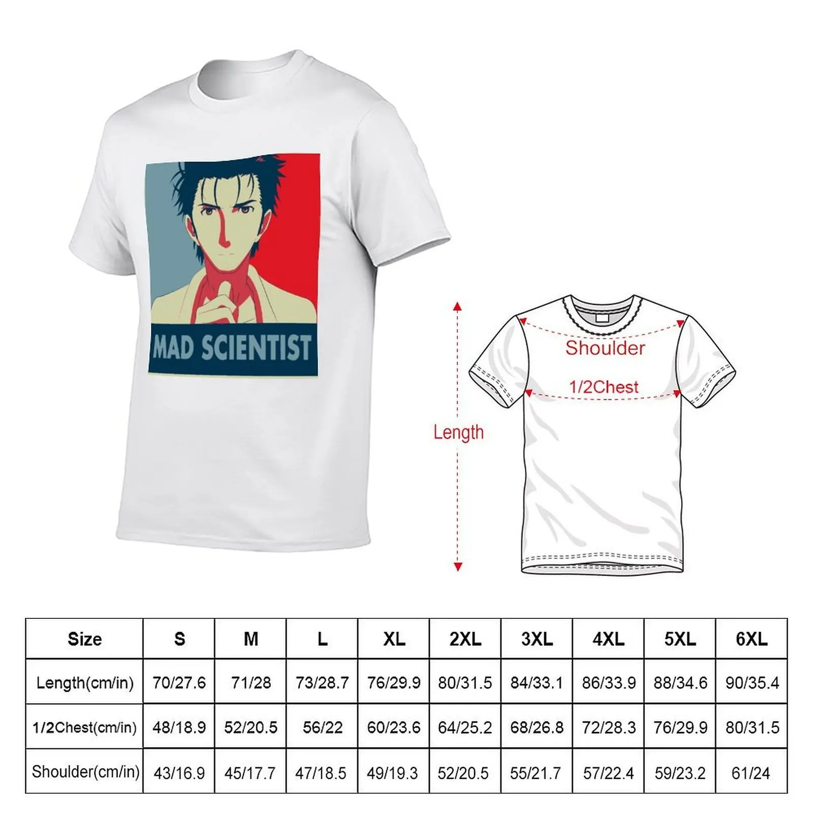Steins Gate - Mad Scientist Pop Art T-Shirt aesthetic clothes luxury t-shirt black t-shirts for men