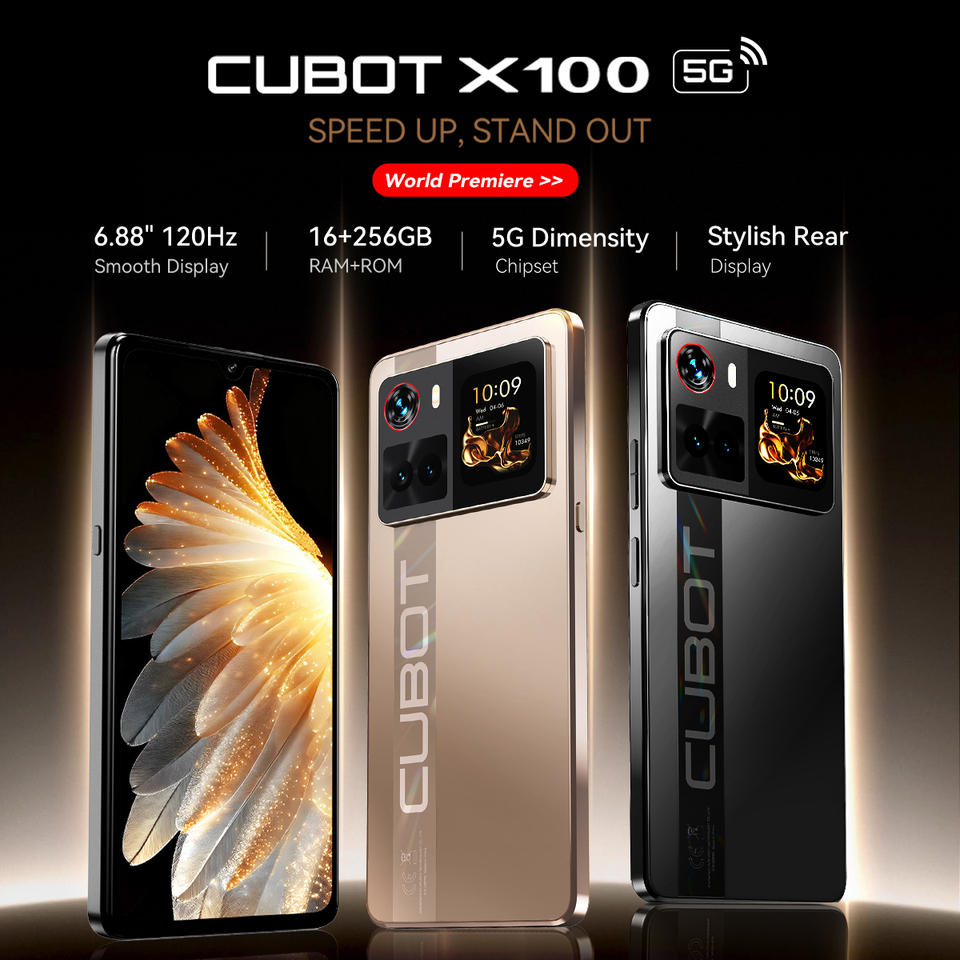  Smartphone 5G Cubot X100, Android 15, Dimensity 7025, 6nm, 2.5GHz,6.88-inch Screen,16GB(8+8),256GB, 64MP Camera, 5100mAh Battery 
