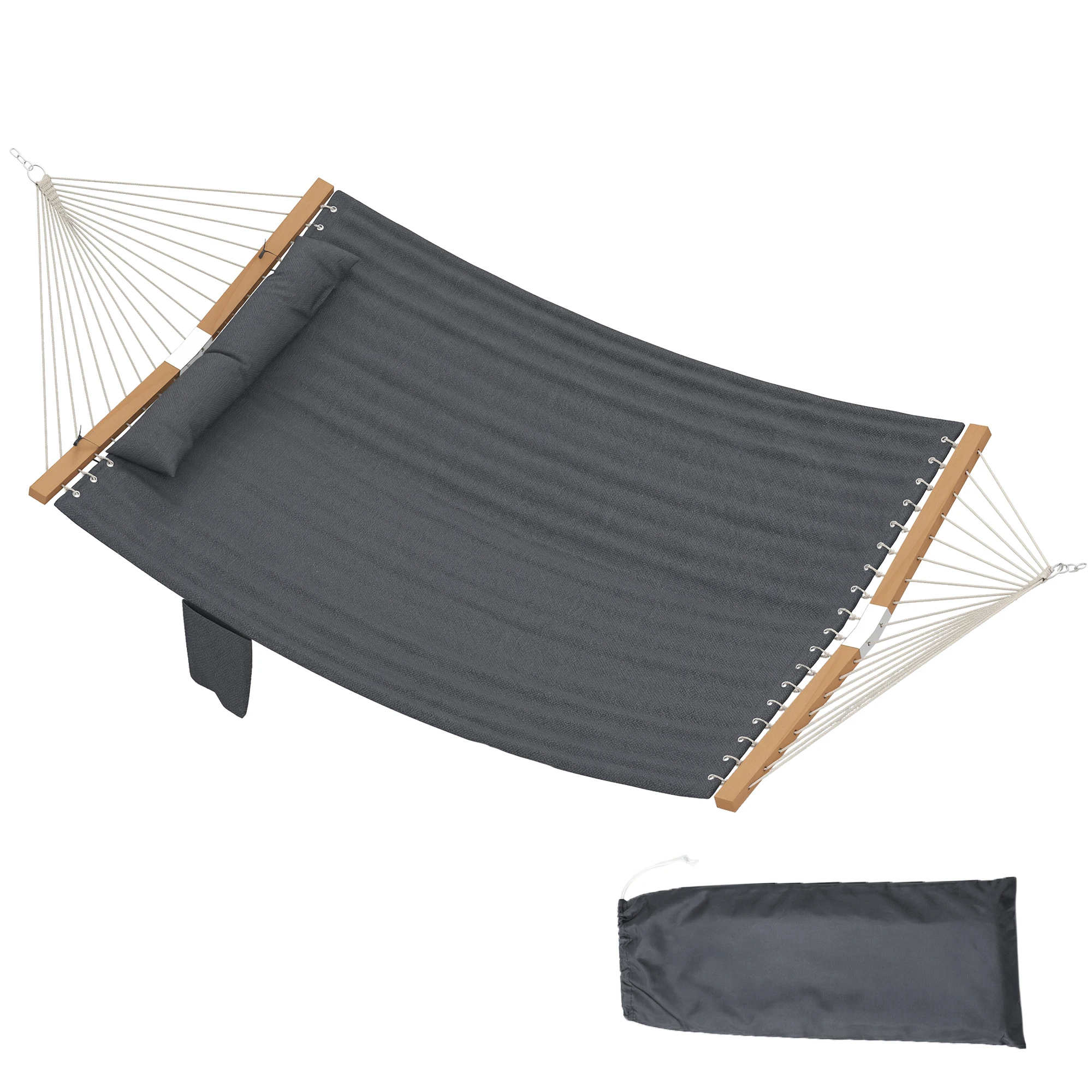 Outdoor Hammock, Sleeps 2, 440 Lbs. Capacity, Gray