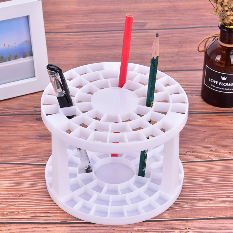 Portable 49 Holes Paint Brush Pencil Stand Watercolor Paint Brush Holder Stand Painting Supplies For Students Desk Organizer