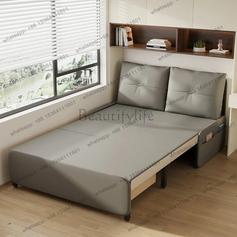 sofa bed folding dual-purpose balcony multi-function double telescopic bed