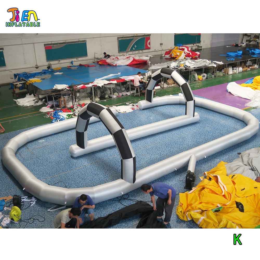 fast shipping inflatable air track for gokart race, portable inflatable race track, rc mega rally race racing air tracks