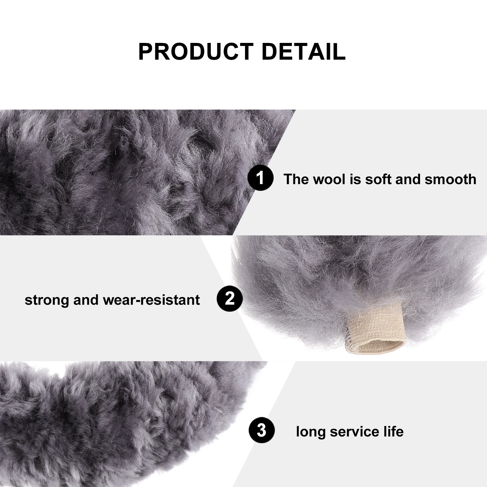 

3 Pcs Wool Steering Wheel Covers Warm Winter Cashmere Fuzzy Creative Gear Protector Car Decor Fashionable