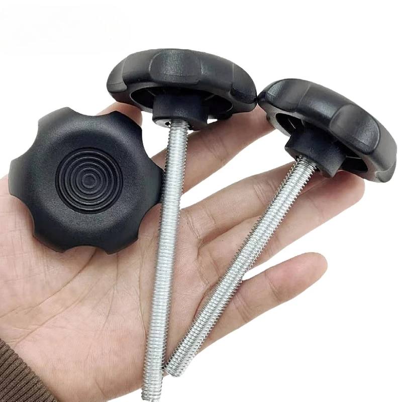 M6~M10 Plum Handle Screw Hand-tight Six-star Knob Plastic Belt Handle Rubber Head Mechanical Adjustment Bolt