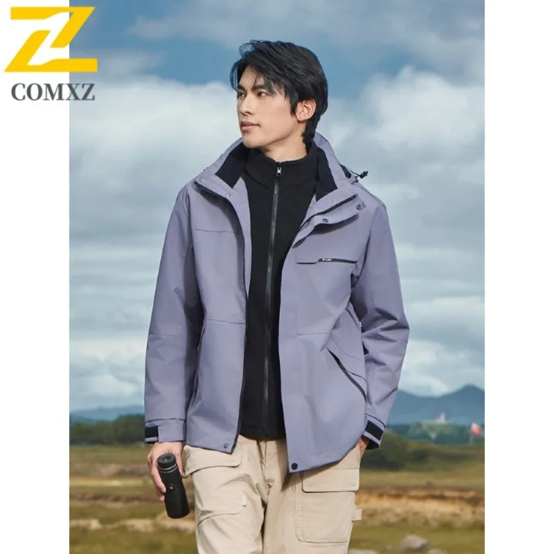

2025 Men's 3-in-1 Winter Jacket Waterproof Windproof Thermal Coat Outdoor Hiking Fleece Lined Parka Cold Weather Tech