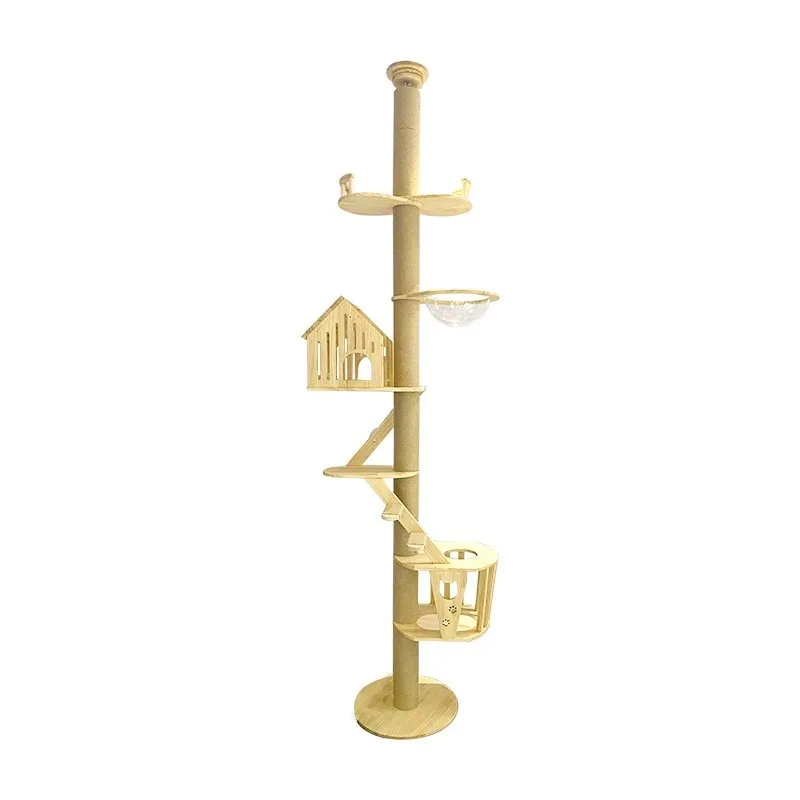 

New pet toy cat climbing frame jumping platform cat tree apartment furniture pet house tower floor scratching column