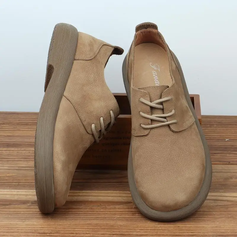 

Новые мужские летние повседневные кожаные туфли с широким носком в стиле ретро, из тонкой матовой мягкой кожи, дышащие, с защитой от запаха, модные, универсальные