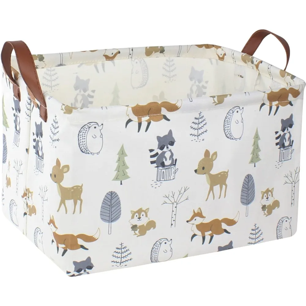 

Rectangular Storage Basket, Books Box, Gift Basket, Room Decor(Animal)