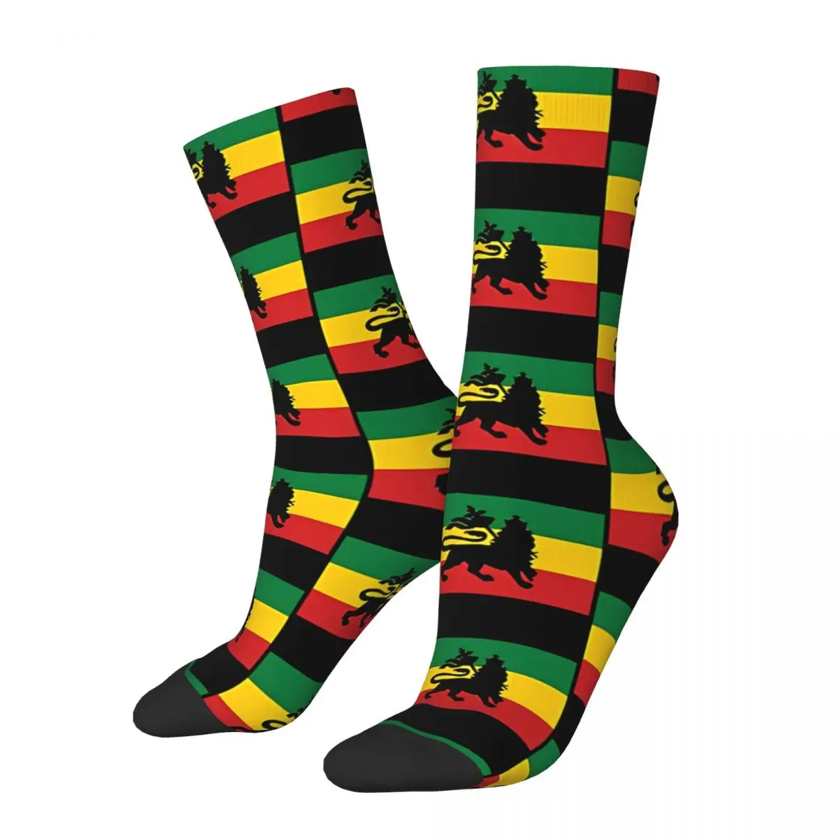 King Zion Rasta Lion Of Judah Rastafari Socks Gym 3D Print Boy Girls Mid-calf Sock