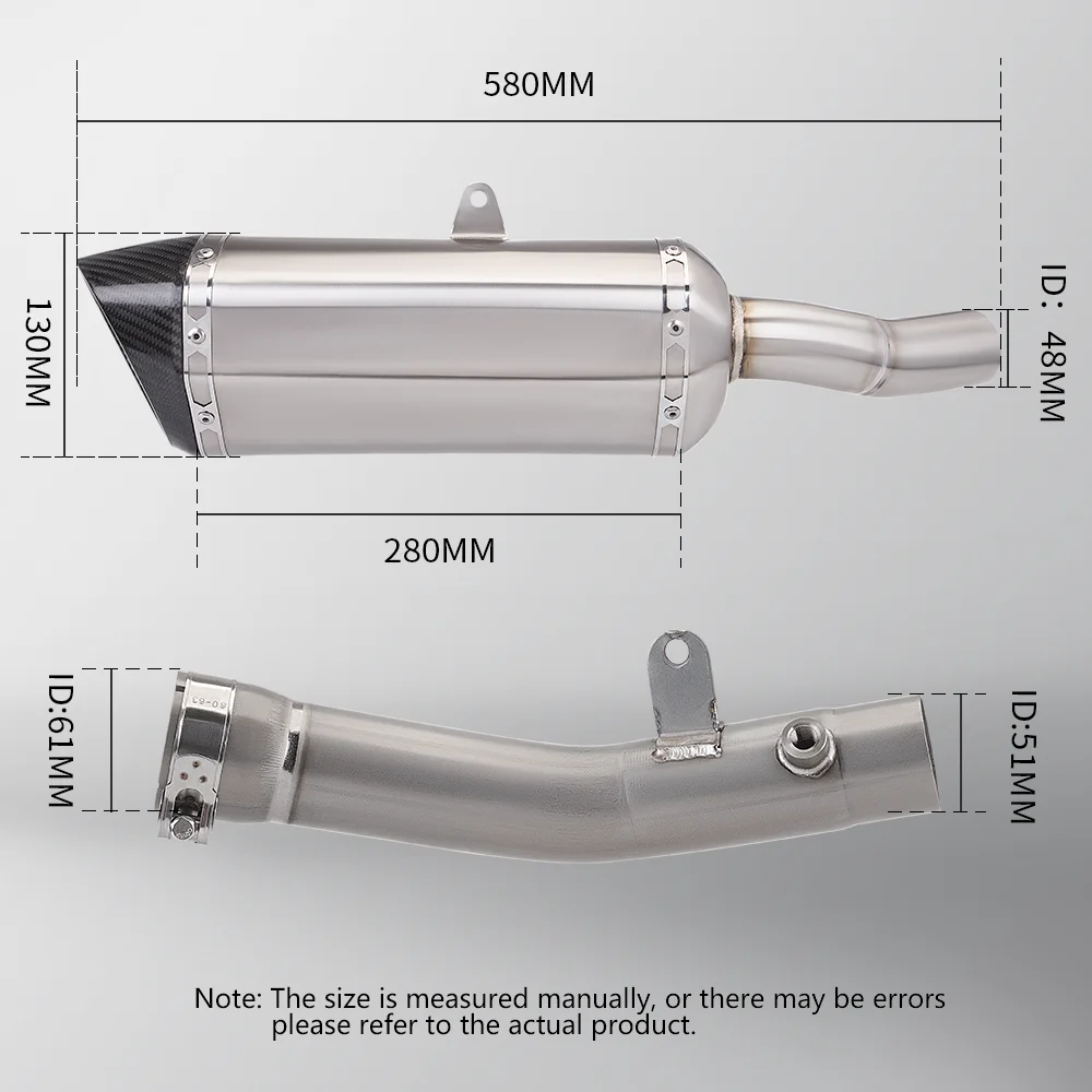 For ZX-6R 2024--- Racing Performance Slip On Exhaust Assembly Titanium Resonator Delete Pipe Integrated Titanium Mid Tail Set
