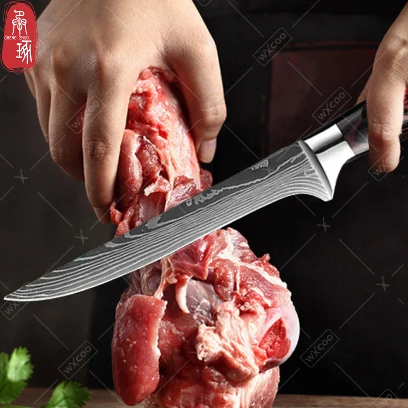 Japanese Kitchen Chef\'s Knife Stainless Steel Fish Fillet Slicing Santoku Knife Meat Cleaver Knife Damascus Kitchen Knife