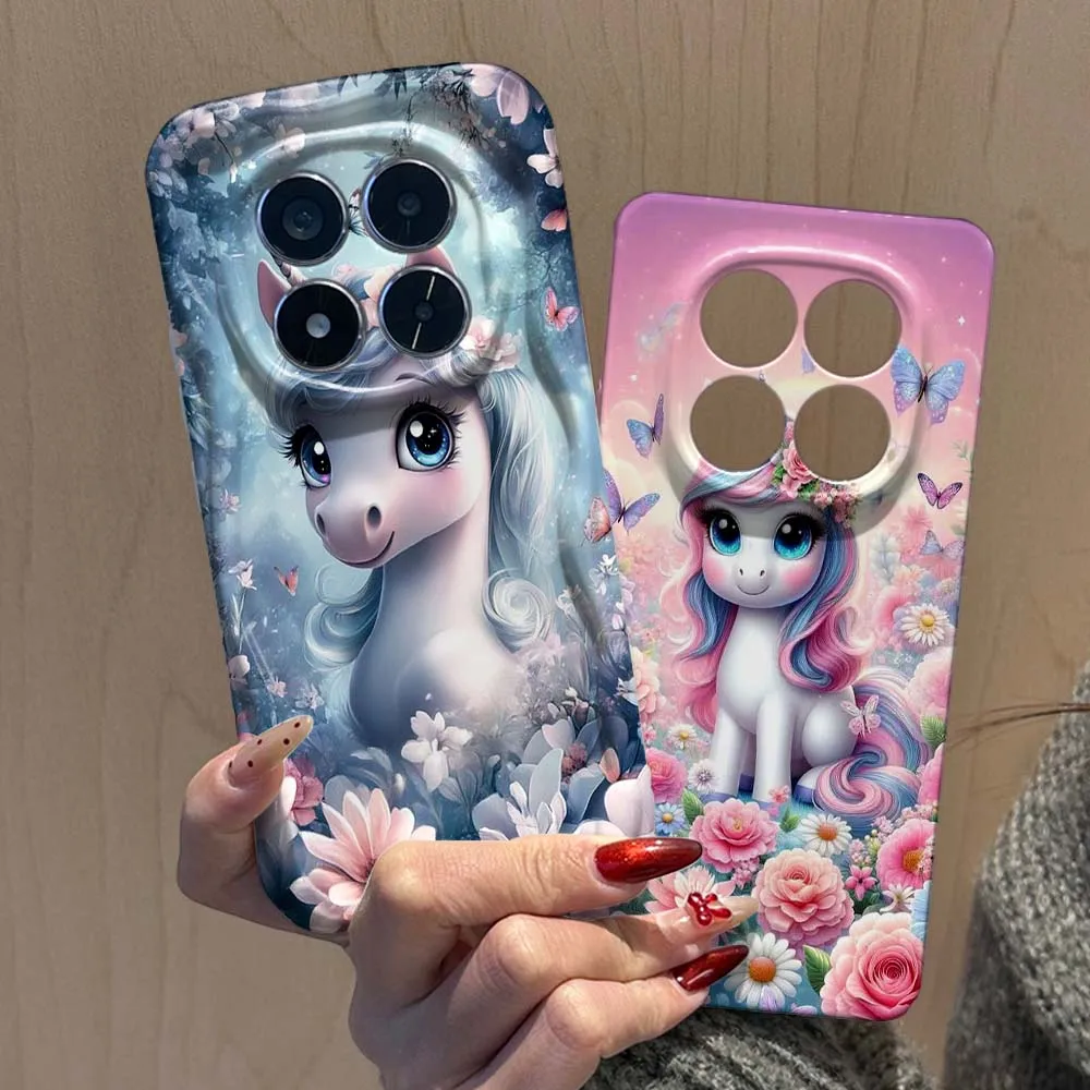 

Cartoon Anime Unicorn Phone Case For Xiaomi Poco F3 F4 F5 F6 M3 M6 M7 X2 X4 X5 X6 X7 C75 Pro 5G Feilin Wave Oil Shell