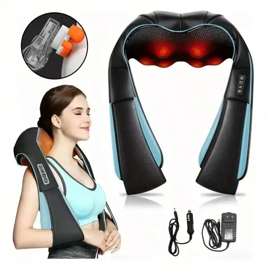 

Heated Neck and Shoulder Massager with 3D Kneading, Car & Home Use