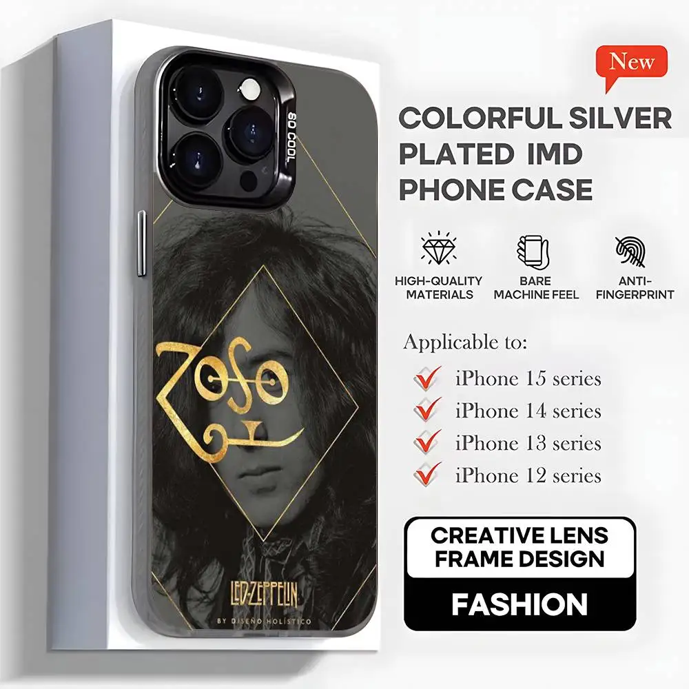 L-Led Z-Zeppelin Phone Case For iPhone 16,15,14,13,12,11,Mini,Pro,MAX,plus,Black Matte Shockproof Cover - Image 6