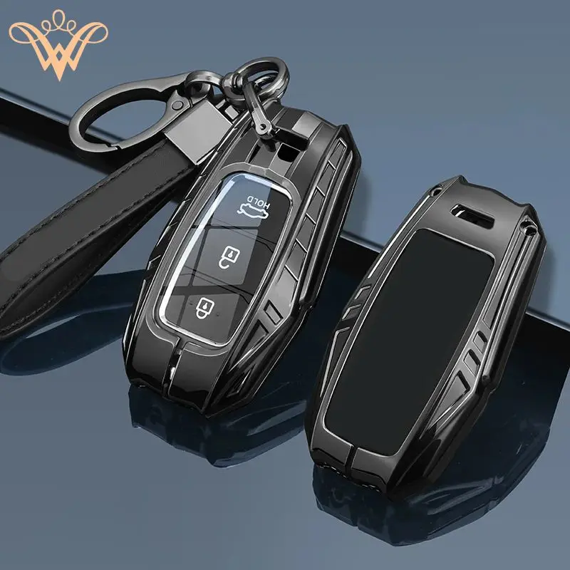 

Metal Car Remote Key Case Cover Shell Housing Holder Fob For Hyundai New Elantra Veloster Sonata10 Santafe Solaris Azera IX25